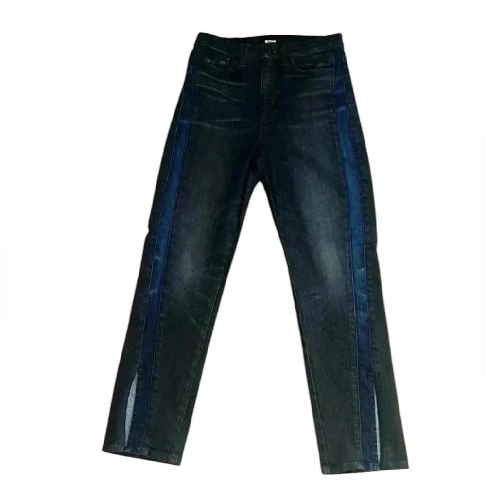 Hudson Zoeey High Rise Crop Inset. Jeans 28. Exc cond. Blue denim stripe…